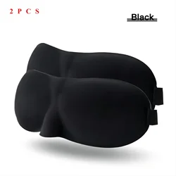 Enhanced Sleep Mask for Ultimate Comfort and Light Blockage - Perfect for Travel and Relaxation (2Pcs Black)