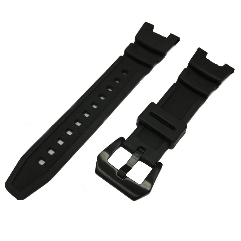 

Watch accessories for Casio SGW-100-1V strap silicone rubber watch with black