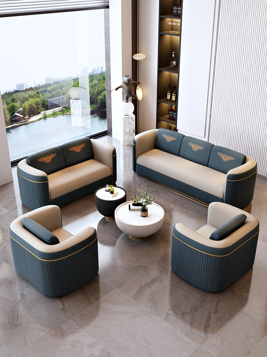 

Light luxury hotel meeting sofa Club hotel lobby VIP reception sofa sales office to negotiate table and chair combination
