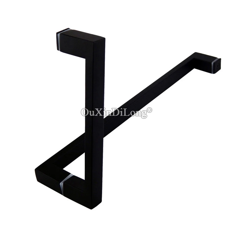 

Brand New 304 Stainless Steel Bathroom Door Handles L Shape Glass Door Push Pull Handles Towel Bar,Dumb Black for 8~12mm