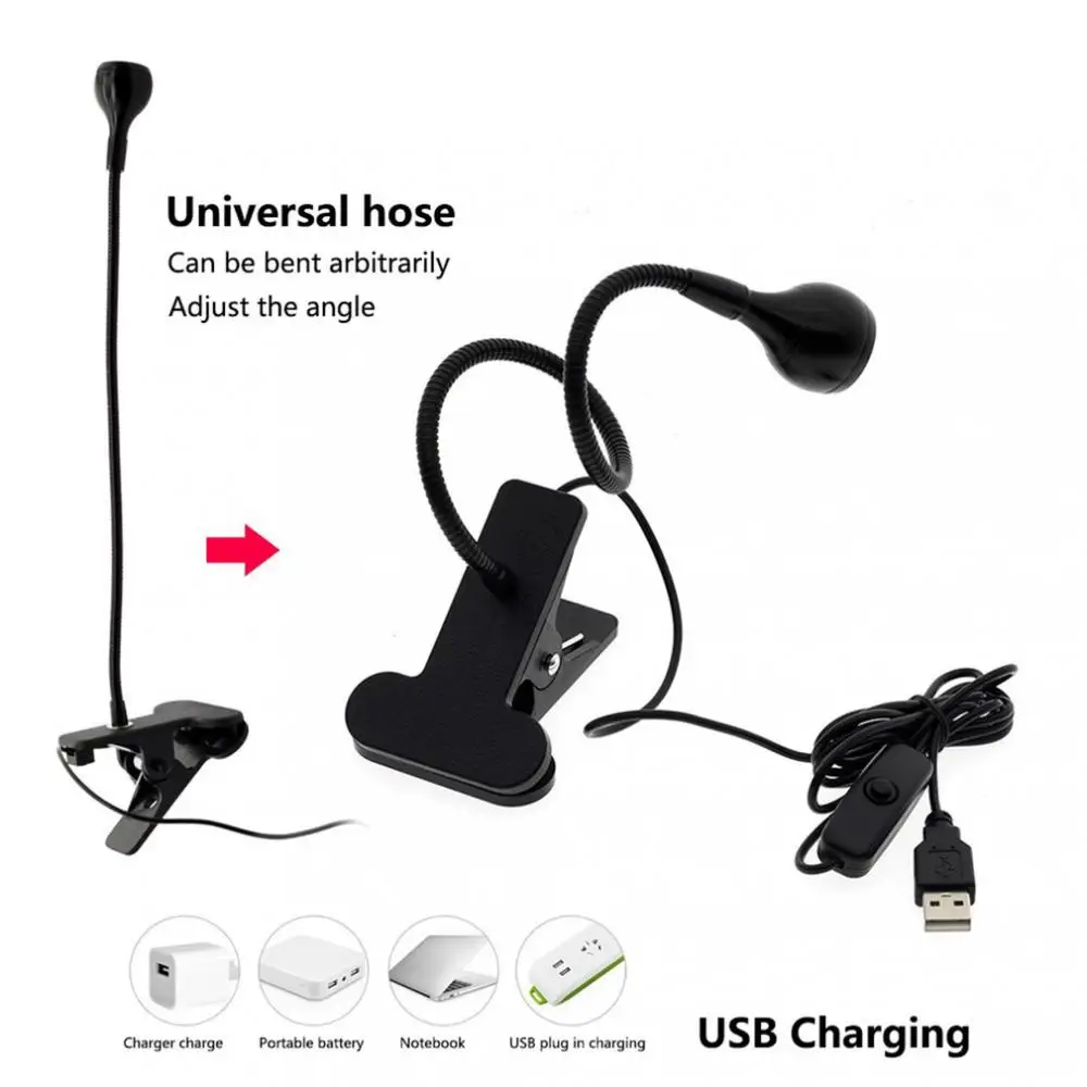 Description Picture 6 of itemUSB Led Desk Lamp Bedside Table Bedroom Night Lights Reading Folding LED Reading Book Light With Holder Clip Learning Lighting