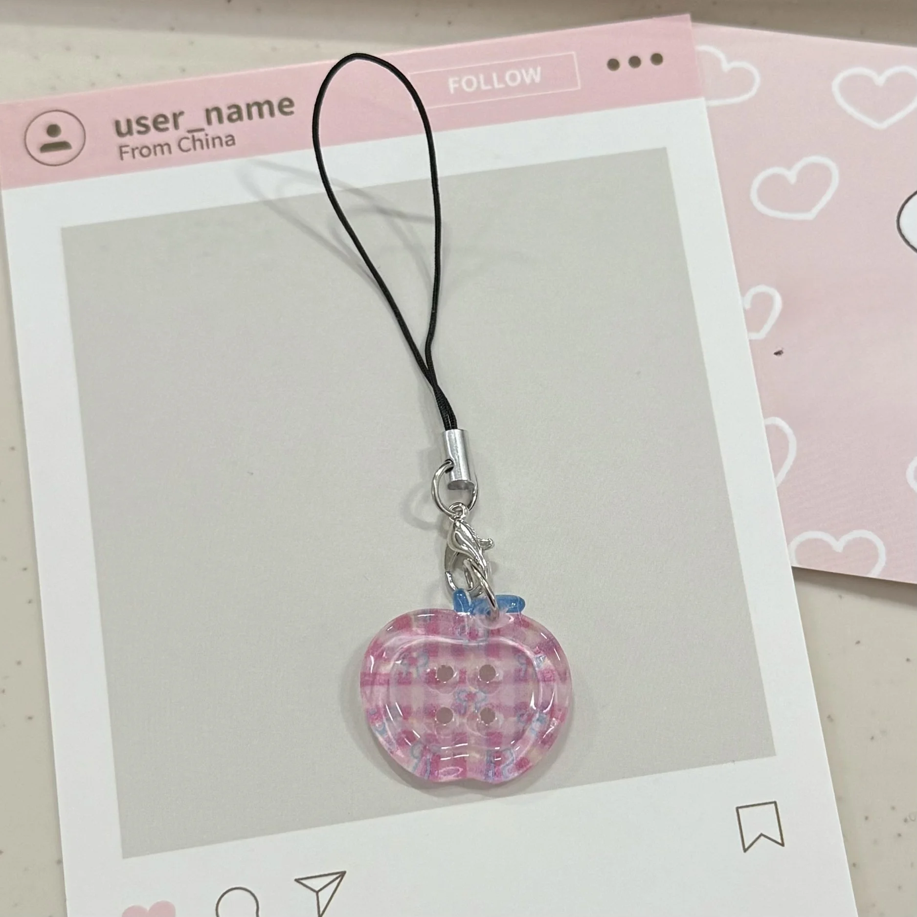 INS 귀여운 버튼 전화 매력 펜던트 Kawaii Airpods 4 iPhone 16 미니 펜던트 액세서리 Schoolbag Ins Korea