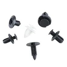  100pcs Car Fastener 6 Size Universal Auto Clips Mixed Body Push Retainer Pin Rivet Bumper Door Trim Panel Retainer Fastener Kit 