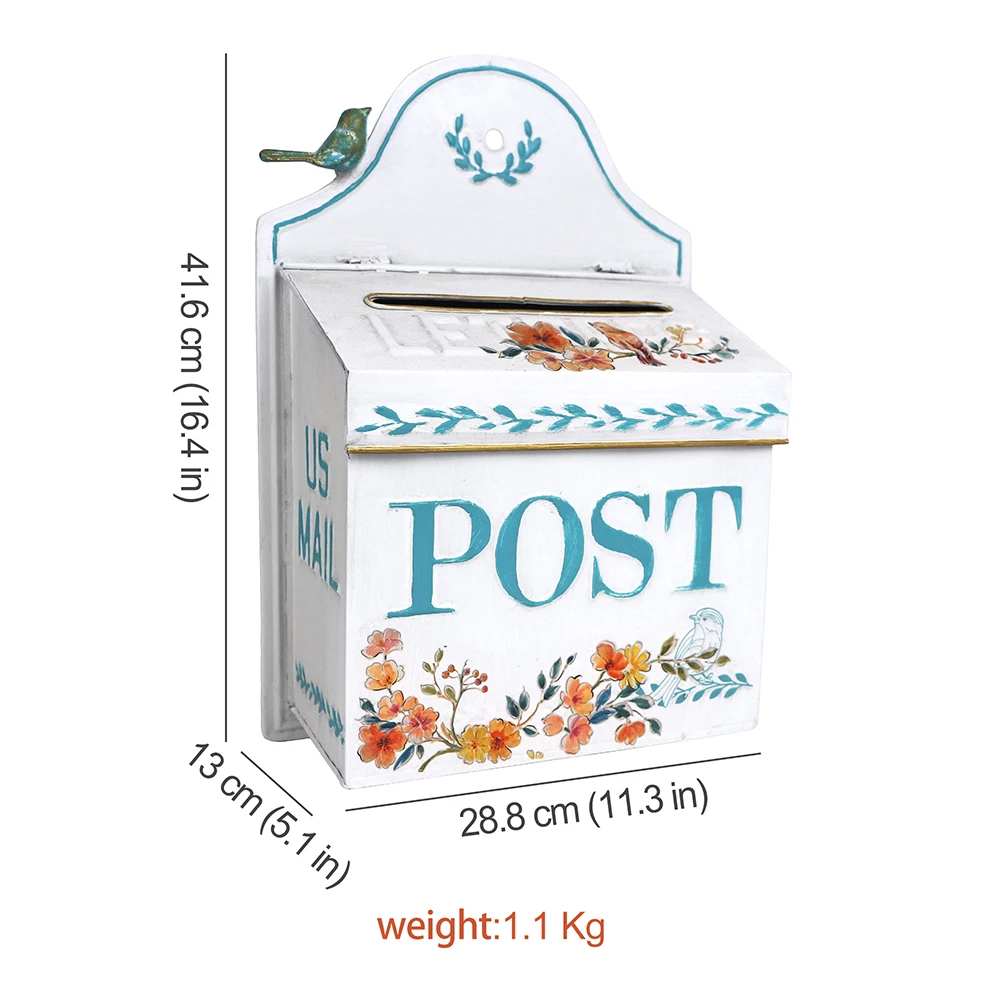 Metal farmhouse postal decoration handicraft mailbox postal retro mailbox Wall mounted Home Decor Valentines Gift