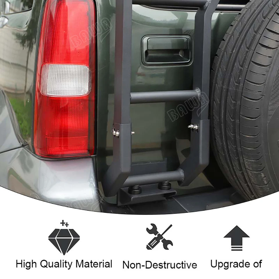 باوا سبائك الألومنيوم الباب الخلفي تسلق سلم الباب الخلفي رف الجذع الرف لسوزوكي جيمي 2007-2017 الملحقات الخارجية