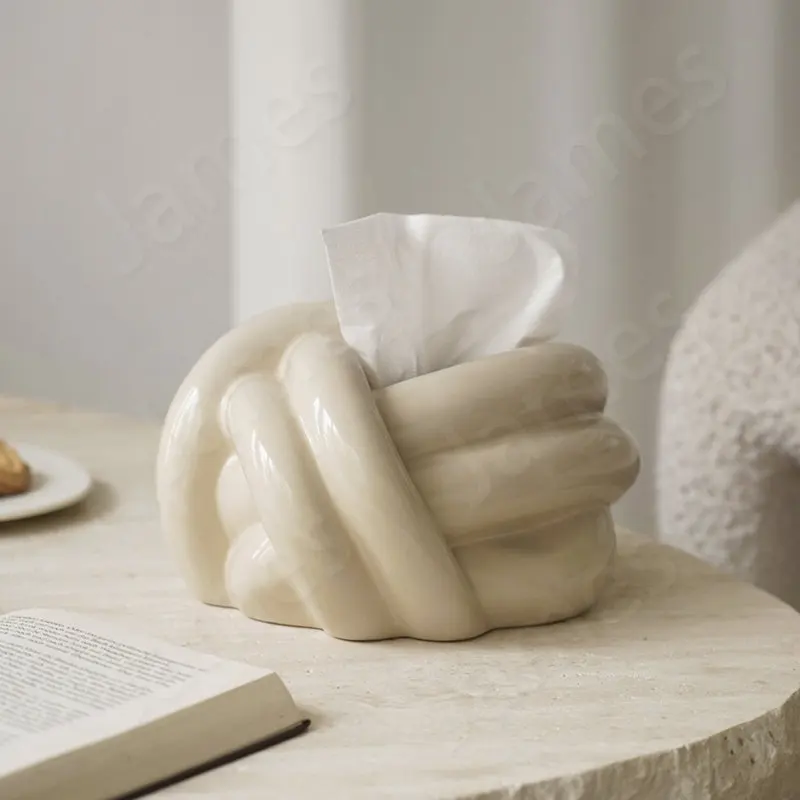 Ceramic Tissue Box Holder Irregular Shape Tissues Boxes Living Room