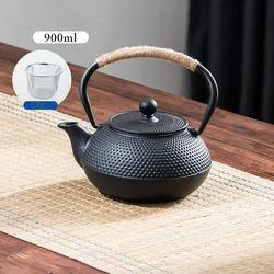 Sakura Pattern Cast Iron Teapot with Tea-Strainer - 900ML Tea Kettle (900ml)