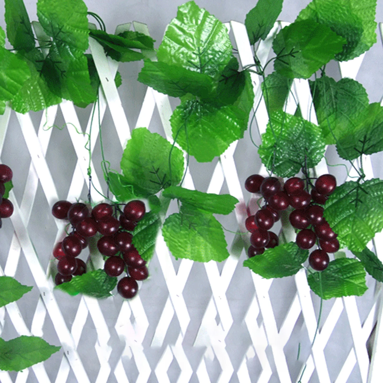 Artificial Grapes 4pcs Creative Artificial Grape Vines With Grapes Plastic Fruit Grapevines Simulation Fruits for Wedding Party Home Wall Decor