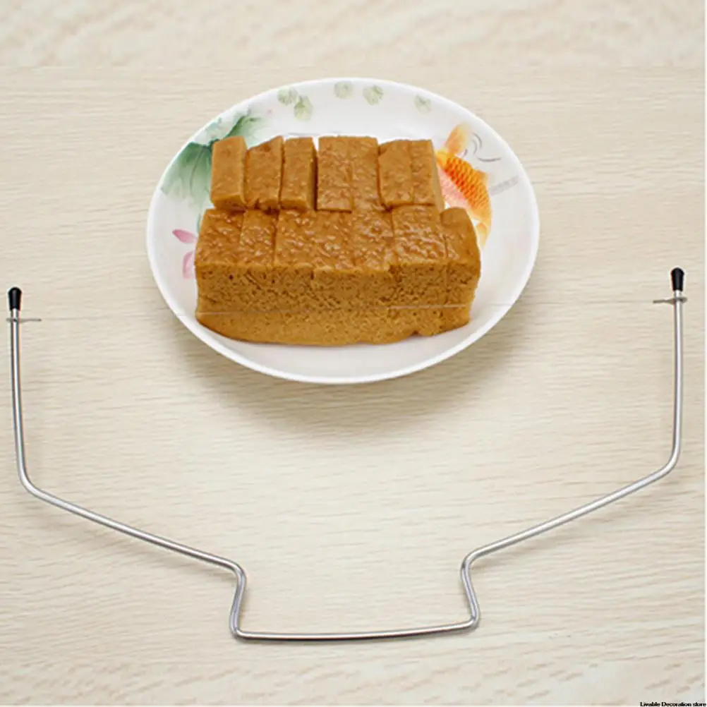 Cake Slicer Cutter DIY Stainless Steel Cake Tools Double Line Adjustable Baking Tools Cake Bread Slicer Cutter Strings Knife Soap Knife