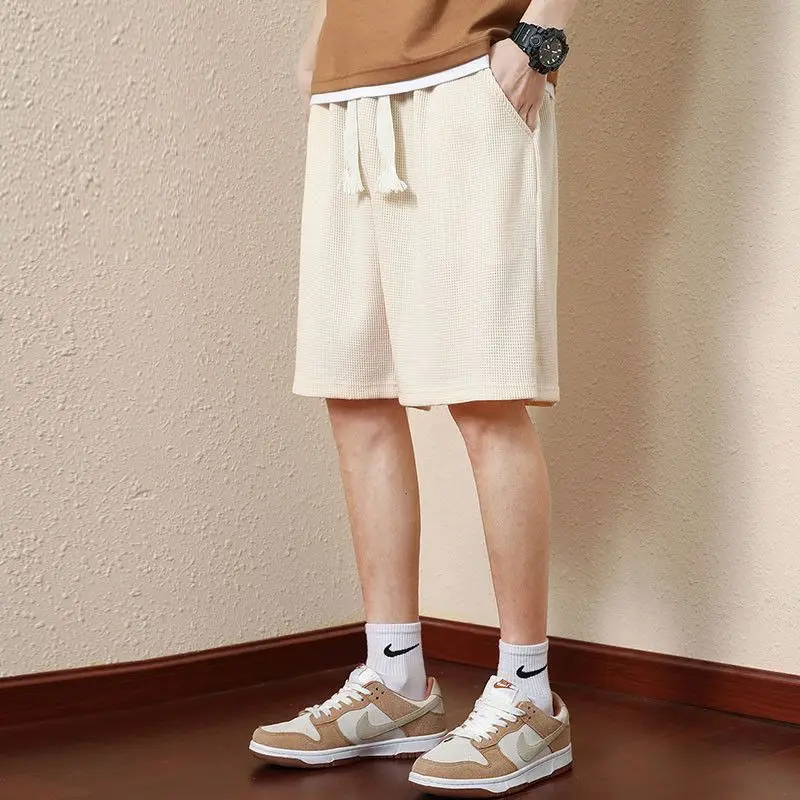 Elegant Fashion Harajuku Slim Fit Male Clothes Loose Casual Sport All Match Shorts Solid Pockets Thin Style Straight Leg Shorts 4