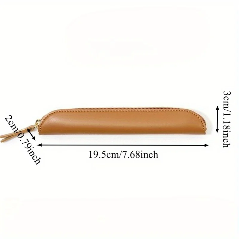 Sleek PU Leather Zippered Pencil Case and Stationery Holder