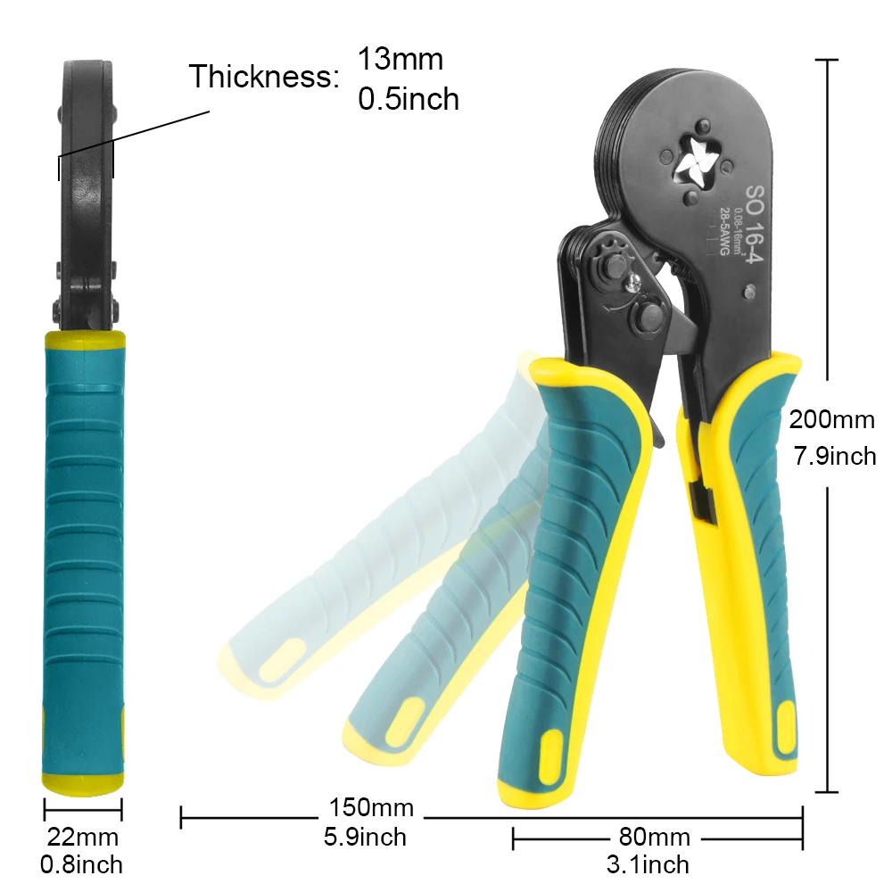 Crimping Tool crimping tool Ferrule Crimping Tool Kit Wire Ferrule Crimper Plier Kit Hexagonal Crimpers (0.08-16mm&sup2;/AWG28-5) for Wire Ferrules Connectors