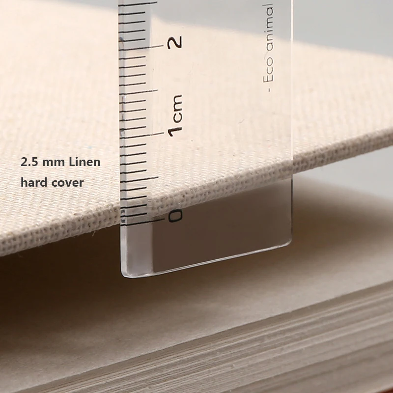 Vintage Spiral Sketchbook with Linen Hardcover - 120 Pages of 160GSM Refillable Art Paper
