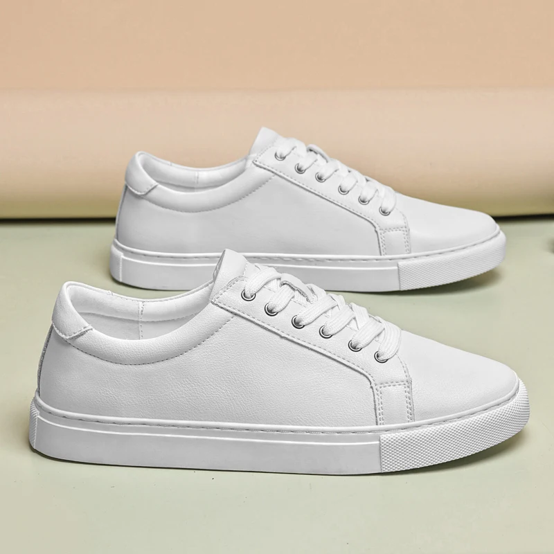 Genuine Leather Men's Casual Breathable Sneakers Fashion Designer Walking Footwear Male Running Vulcanize Shoes Trainers_vogvips.com