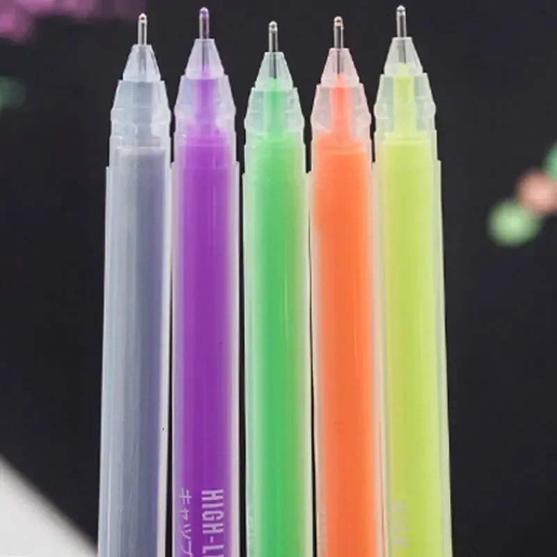 Gel Pens 9Pcs/set 0.6mm White Gold Silver Ink Color Photo Album Gel Pen Stationery Office Cute Scrapbooking Large Capacity Pen for Kids