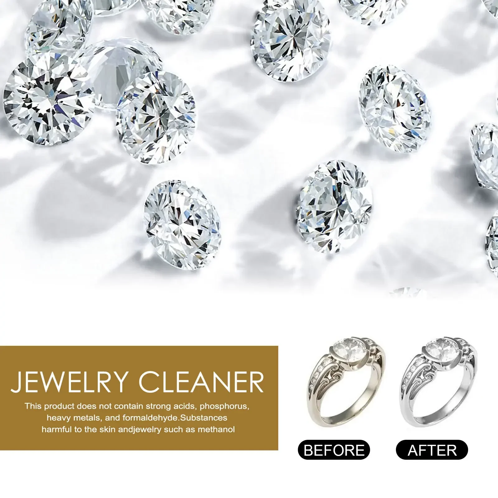50ML Jewelry Cleaner Silver Jewelry Necklace Ring Clean Polishing Spray Ring Care Washing Fluid Multi-Function Purpose Cleaner