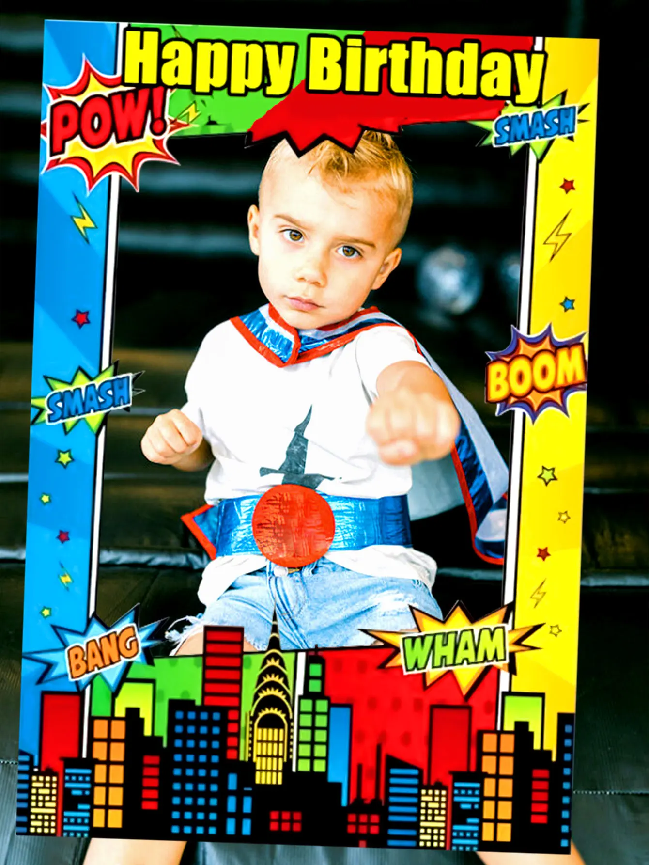 ציוד למסיבת גיבורי העל קישוטי יומולדת גיבורי העל מסגרת תמונה למסיבת יומולדת גיבורי העל