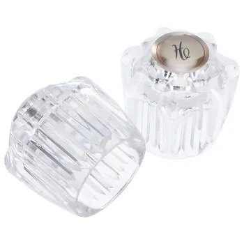 มือจับก๊อกน้ำพลาสติก 2 ชิ้น แบบร้อน-เย็น สำหรับเปลี่ยน ปุ่มควบคุมวาล์วฝักบัว อ่างอาบน้ำ ติดตั้งง่าย 1