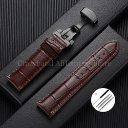 Vintage Leather Watch Band, Business Style, - 22mm (Brown - Black)
