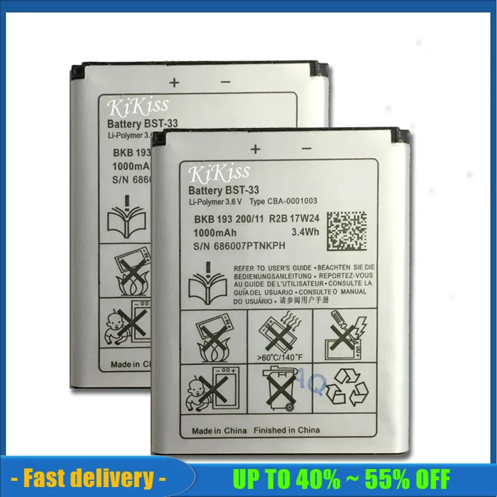 BST-33 BST 33 Замена батареи для Sony Ericsson K800 I SATIO U1 W880I K810I W100I T700 T715