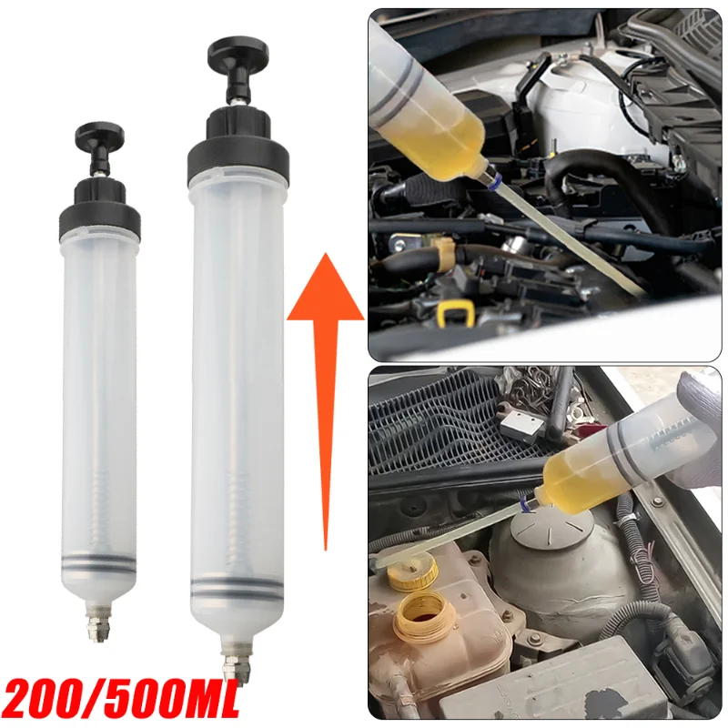 

200/500ML Car Brake Fluid Oil Extractor Auto Oil Change Syringe with Hose Manual Fuel Suction Filler Fluid Change Evacuator Pump