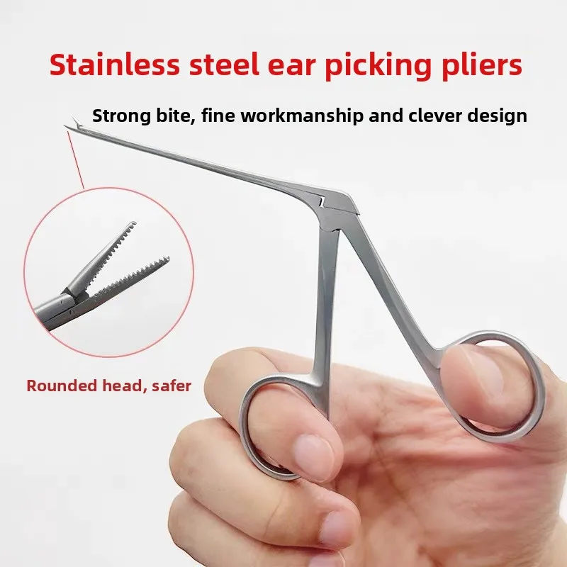 Professional Medical Ear Wax Removal Tool Micro Alligator Crocodile Forceps Non Slip Grip Precision Tips for Ear Nose Cleaning