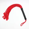 48cm Leather Handle Genuine Cotton Rope Loose Whip Horse Whip Riding Crop Flogger Paddle Slapper Horse Training Dressage Whips 3