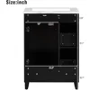 24 Inch Bathroom Sink, Standalone Single Basin Sink Set with Two Drawers and One Door, Modern Solid Wood Bathroom Cabinet 4