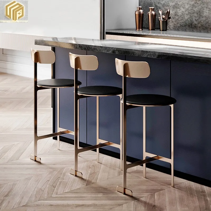 

Высокий стул из нержавеющей стали с гальваническим покрытием, барный стул, дизайнерский высокий стул для бара, отеля, настройка на заказ