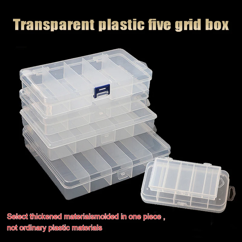 Luya Box 5 Scomparti Fishing Tackle Organizer Scatola Di Accessori In Plastica Trasparente Esca Finta Ray Frog Luya Bait Box Amo Da Pesca
