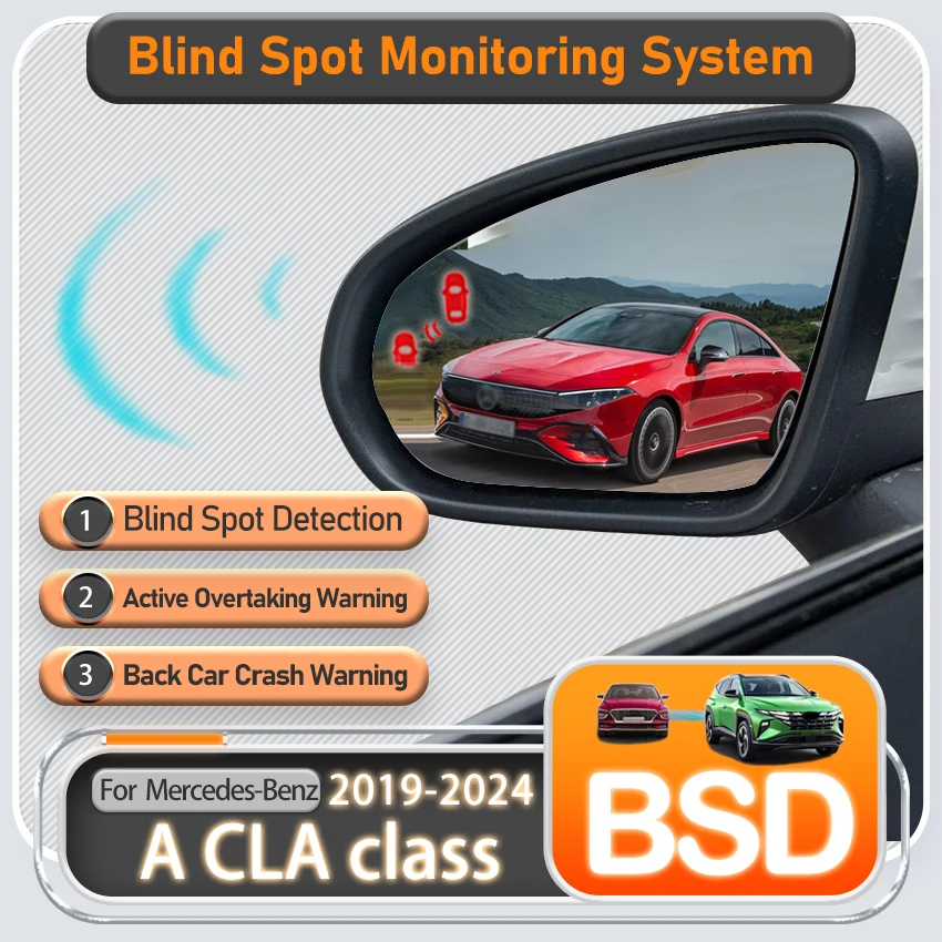 메르세데스-벤츠 A CLA 클래스 2019-2024 BSD BSA BSM 24GHZ 레이더 감지기 차량 미러 모니터링용 차량 사각지대 감지 시스템