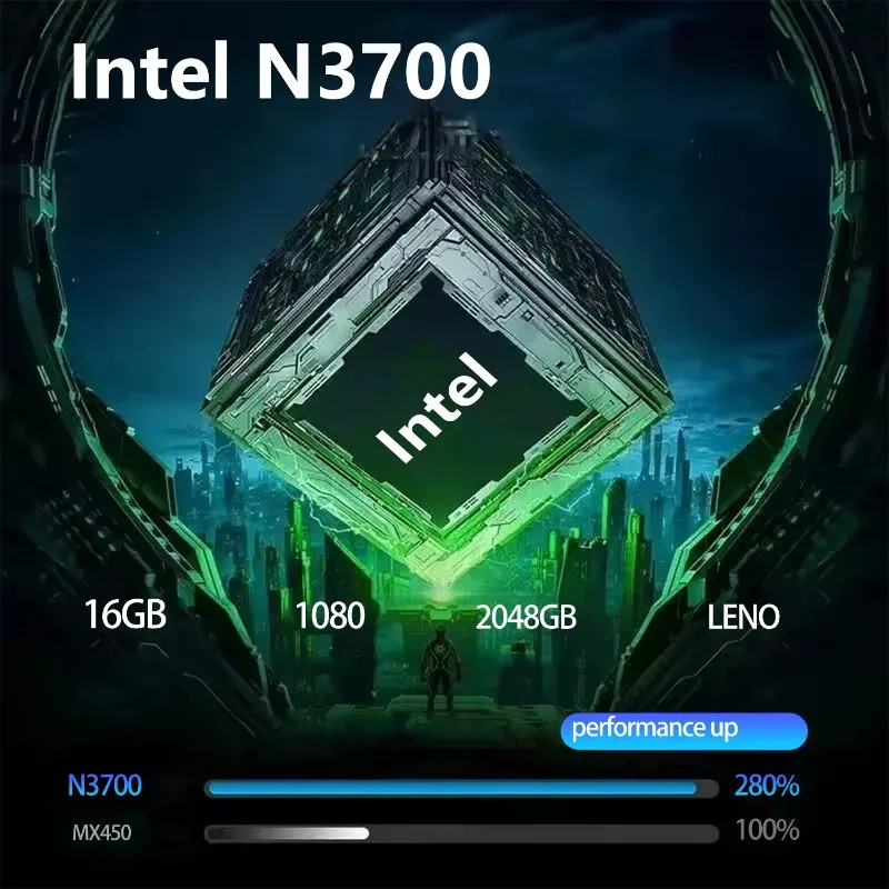 LENO 울트라 슬림 14.1인치 노트북 인텔 N3700 16GB 1TB 게이밍 컴퓨터 PC 윈도우11 게이머용 사무용 울트라 슬림 노트북 1920*1080