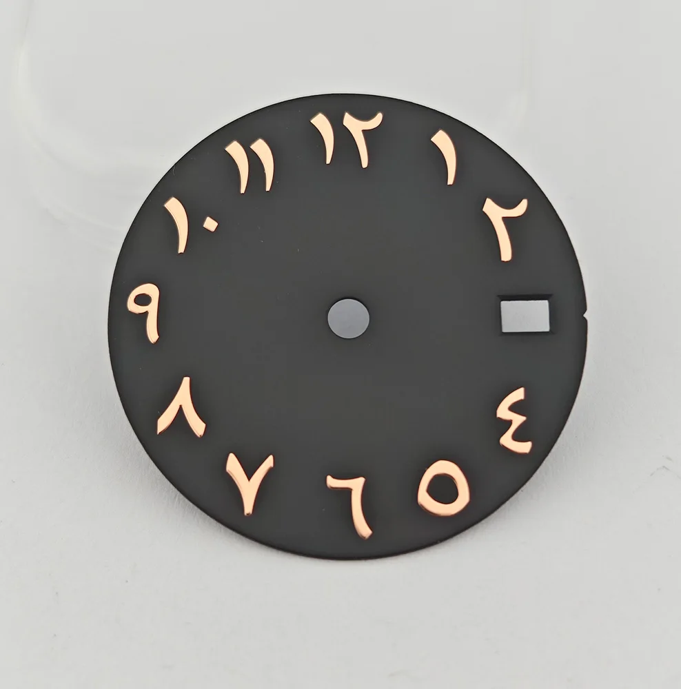 28.5mm 시계 다이얼, 아랍어 숫자 다이얼, 사용자 정의 DIY 로고, 레이저 인쇄 시계 액세서리, NH35/NH36 무브먼트에 적합