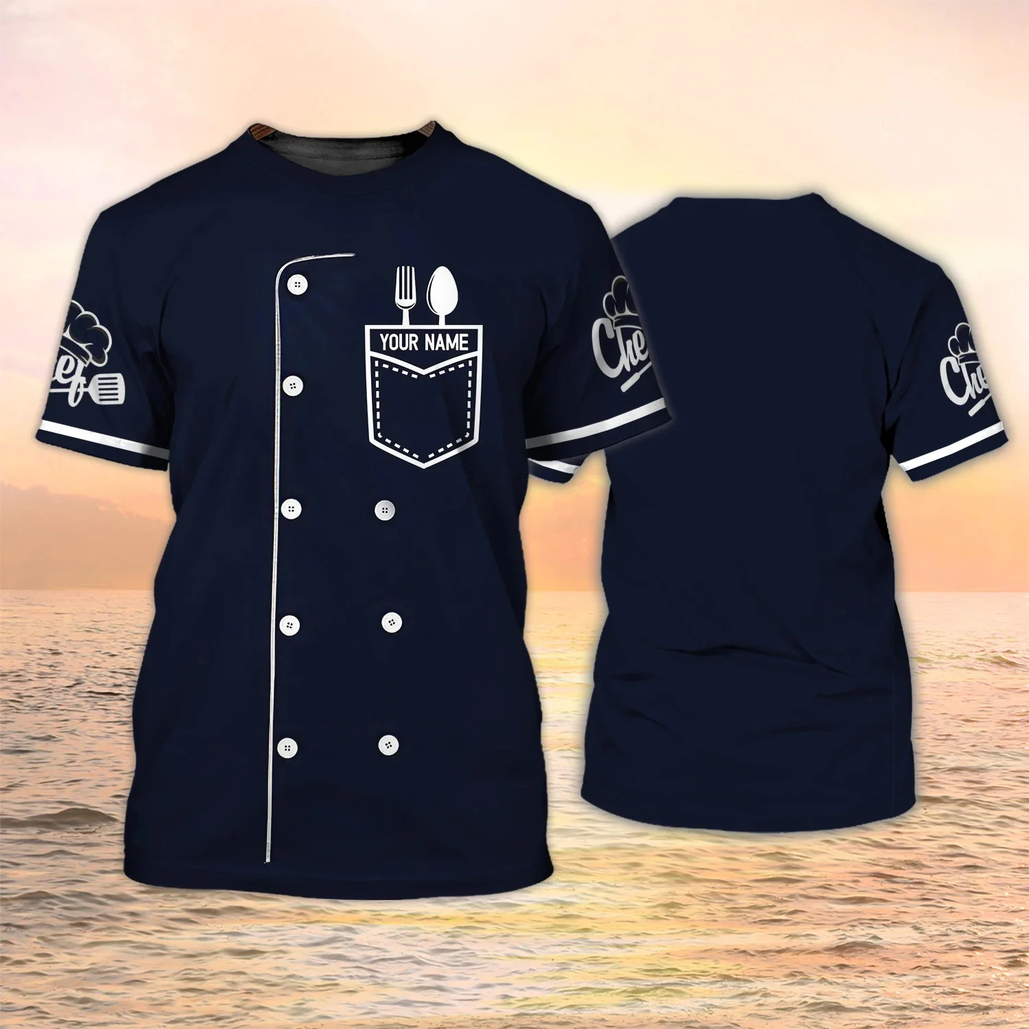 PLstar Cosmos Neueste Sommer männer T-shirt Personalisierte Name Chef 3D Gedruckt t-shirt Unisex Casual T-shirt Chef Uniformen DW119 – Detail 11