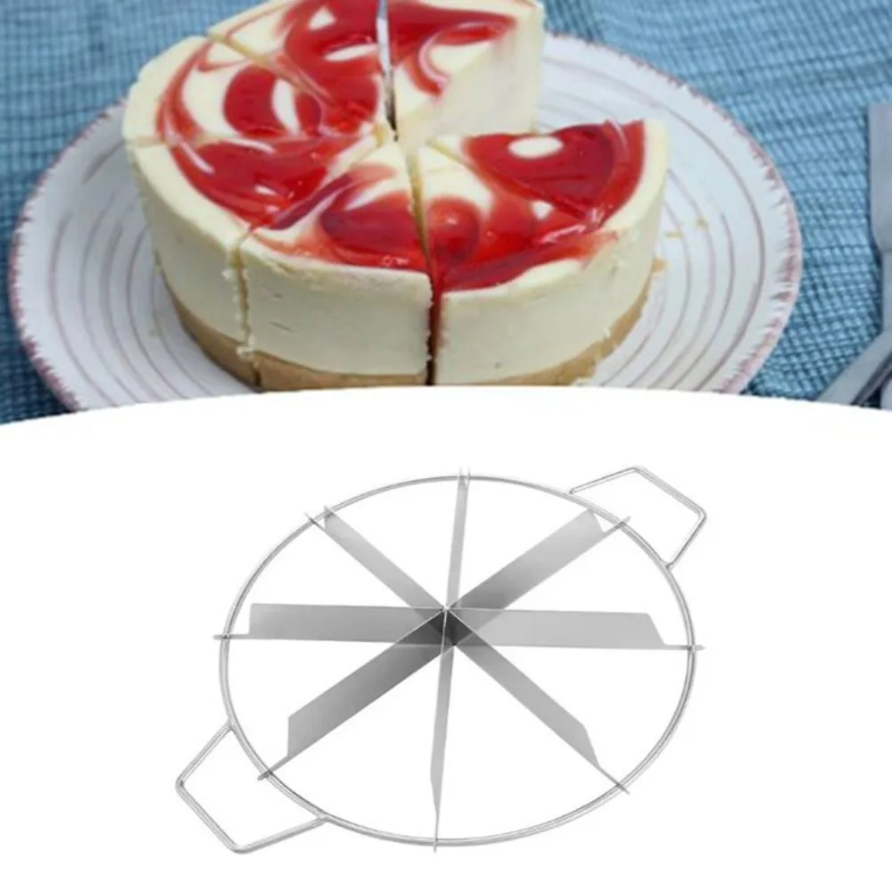 Household Stainless Steel Pizza Cutter with Handle Rust-proof Cake Slicers Divide Equally Durable Watermelon Slicer Dough pizza cutter cake cutter