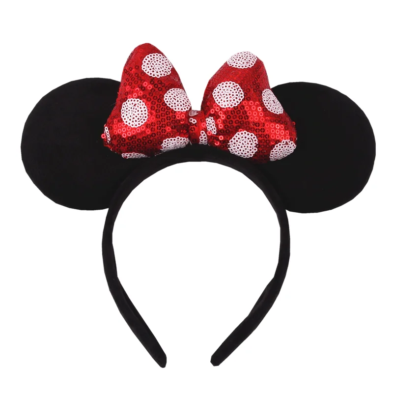 Sparkling Polka Dot Bow Mouse Ears Headband for Girls - Festive Party & Travel Hair Accessory