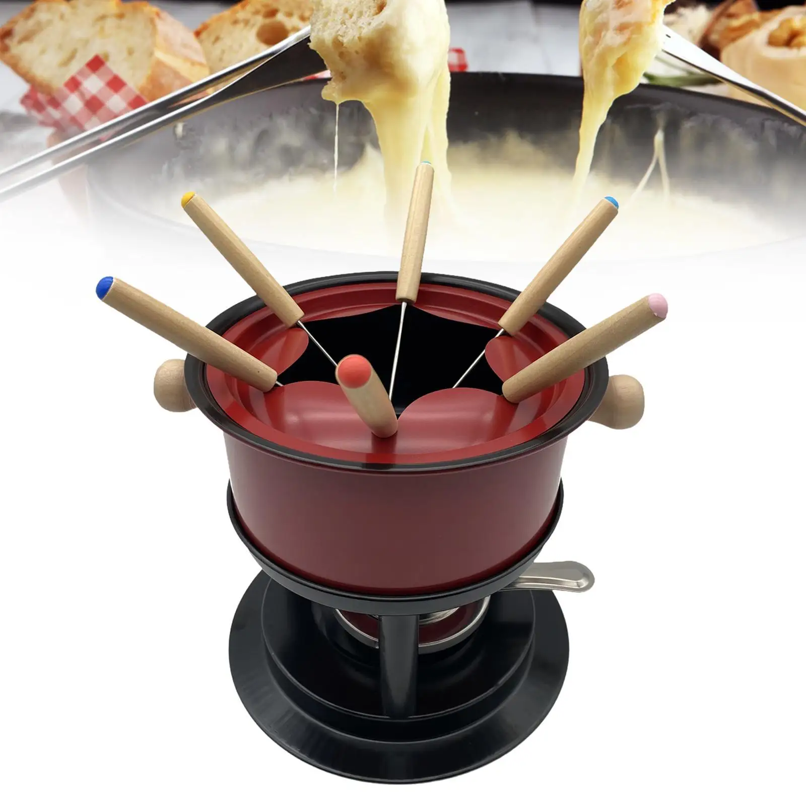 Fondue Maker Pot Multifunction Stable Cheese Fondue Set Thickened Cheese Pot for Household Kitchen Holiday Dessert Party