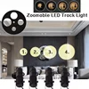 RGB Stage Zoom LED Track Lights Adjustable Focus Logo Projector Ceiling Spotlights Picture Gallery Theater Rail Lighting Fixture 4