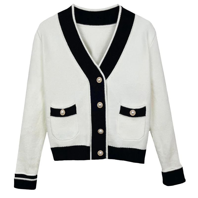 

2023 New Sweater Fashion Casual Knitwear Long Sleeve Pocket Cardigan Top Autumn and Winter Outerwear