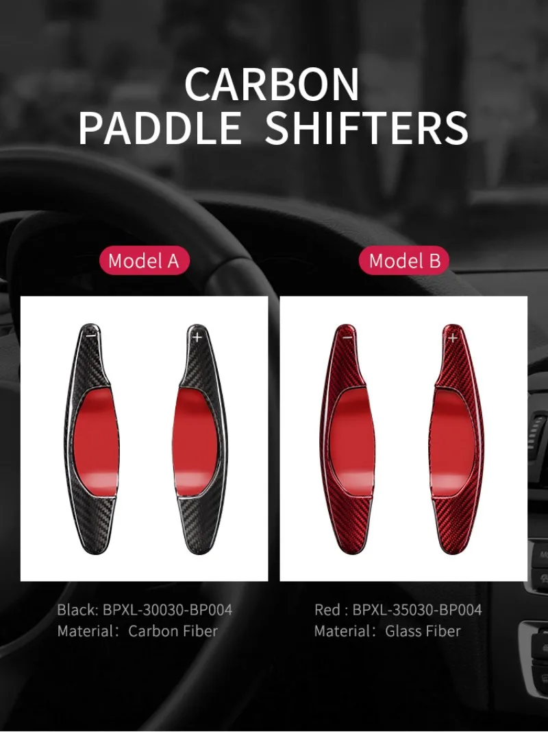Carbon Fiber Paddle Shift For Caddillac XT5 XT6 CT6 Steering Wheel Paddle Shifter Extension