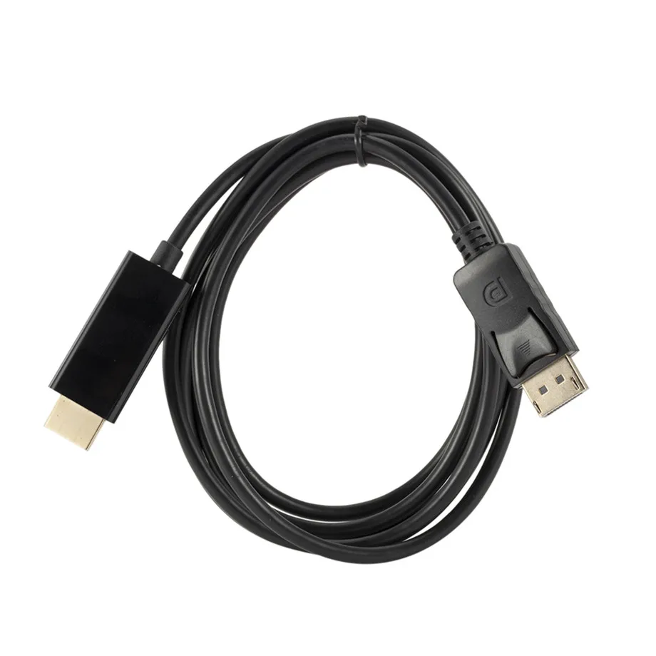 Cableader DP a HDMI Cavo adattatore per presa DISPLAYPORT a HDMI HDTV, placcato oro, adattatore/convertitore con audio (nero