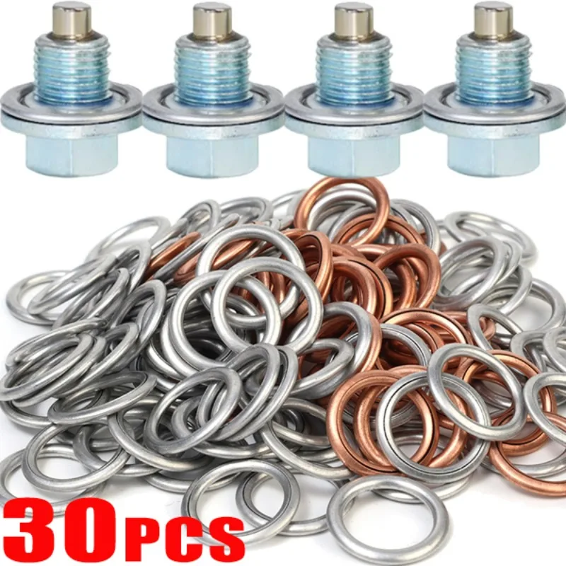 Car Oil Pan Drain Gasket Drainage Bolt Pad Aluminum/Copper Oil Drain Plug Gasket Replaceable Accessories for Volkswagen Audi oil drain plug gasket,oil drain plug seal washer