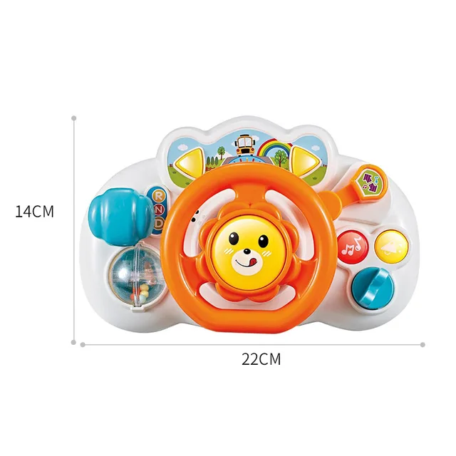 Eletric Simulation Steering Wheel Toy with Light Sound Montessori Educational Musical Copilot Stroller Steering Wheel Baby Toys 5