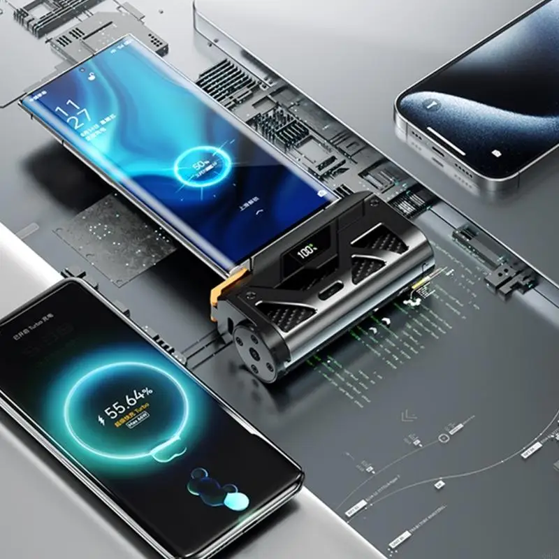 Q6PA 유형 C 충전 포트가 있는 21700 배터리 박스 커버용 플라스틱 보조베터리 쉘