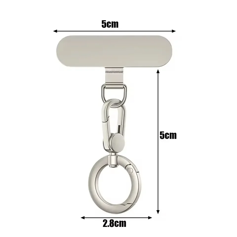 Enhanced Rotatable Metal Buckle Phone Lanyard with Steel Clip and Card Holder