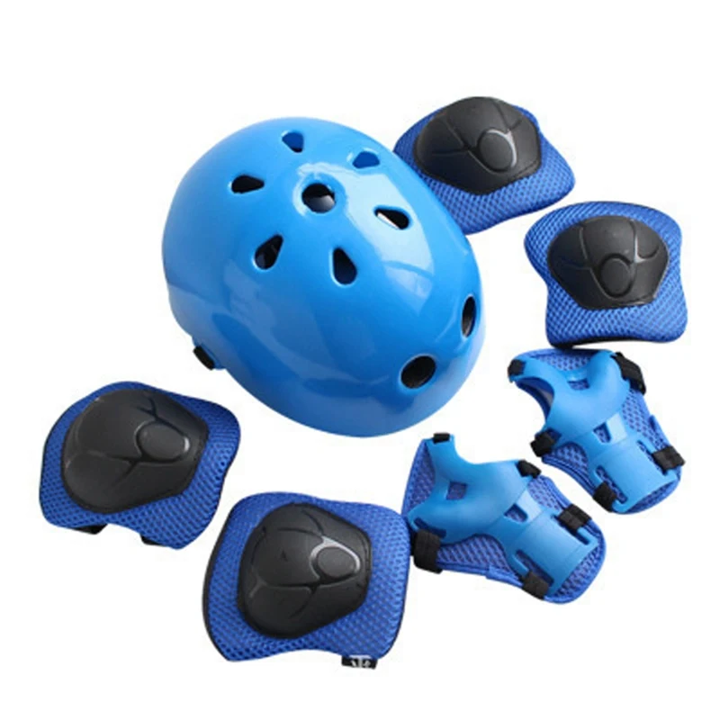 

7pcs/set Children's Wrist Protective Gear Set Knee Pads Hand Guards Elbow Skating Roller Helmet Cycling Skating Accessories