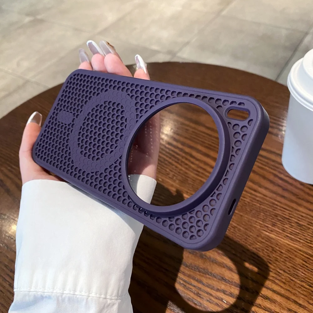 Hollow Out Cooling Heat Dissipation Breathable Mesh Shockproof Phone Case