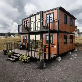 Luxury 2 Storey House Villa Prefabricated Foldable Expandable Container House Portable Mobile Tiny Home Garden Rooms Cabins