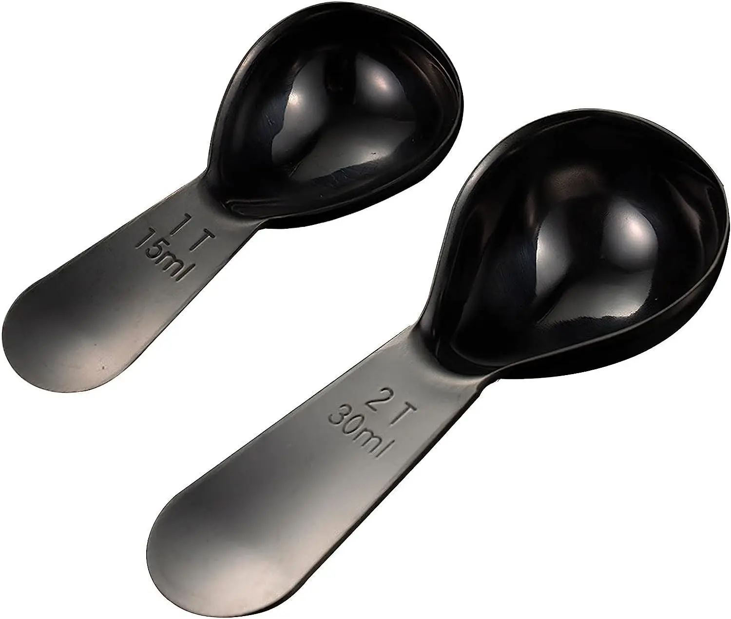 Dimeho 3 stuks roestvrijstalen koffieschep eetlepel metalen maatlepel roestvrijstalen koffielepels korte handgrepen voor gemalen koffie, bonen, espresso, poeder, voor jerrycan (zilver, 15 ml