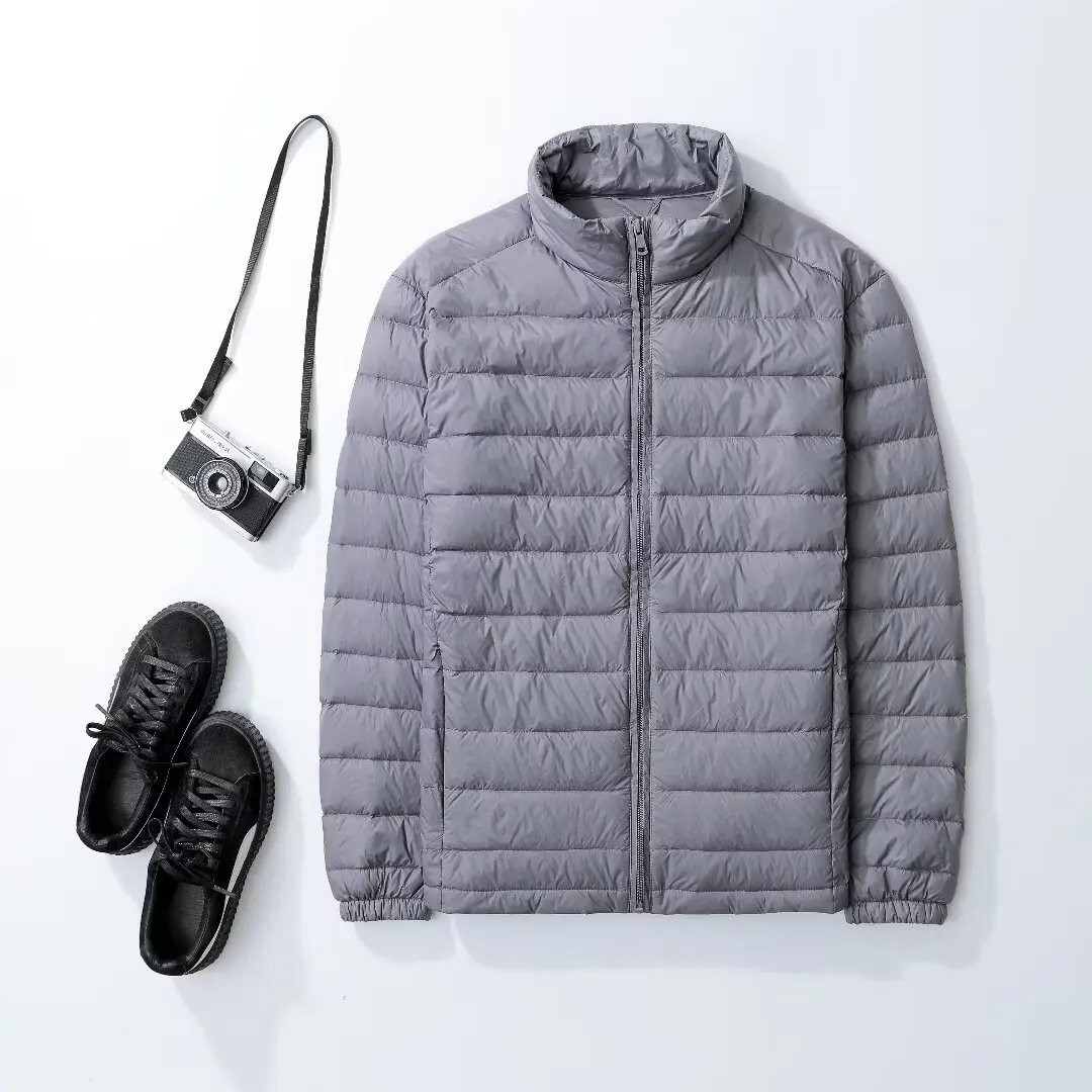 Men's All-Season Ultra Lightweight Packable Down Jacket - Water & Wind-Resistant, Breathable Coat with Hood